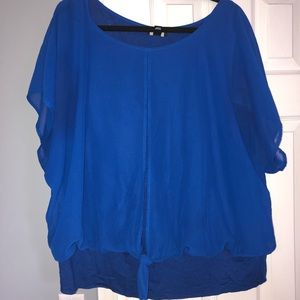 Sharp royal blue blouse, soft and sleek